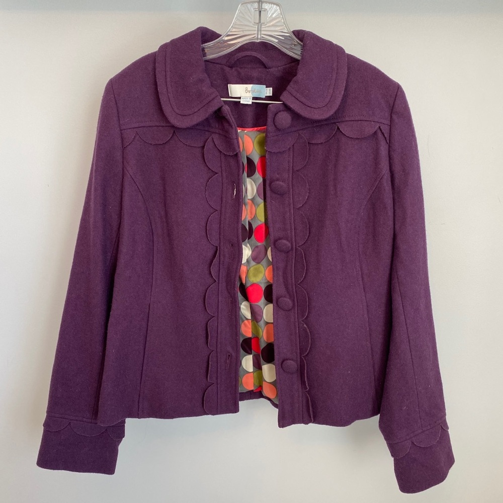 Boden, wool, scalloped jacket.